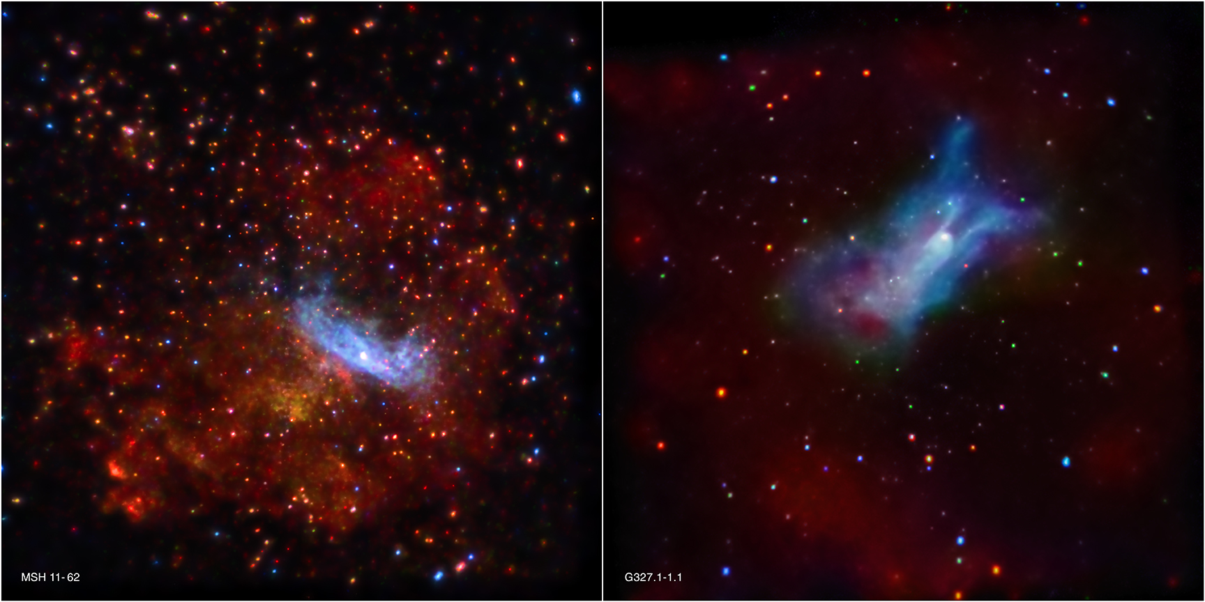 Two new Chandra images of supernova remnants reveal intricate structures left behind after massive stars exploded.