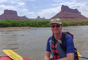 Chris Reynolds in a kayak