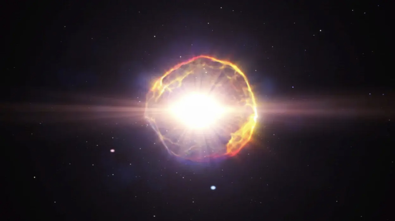 An artist’s illustration of a supernova