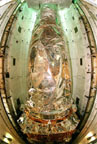 Chandra in Shuttle Columbia's cargo bay on launch pad 39B