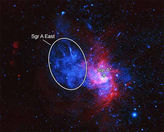 Sagittarius A East labeled regions